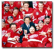 Ilitch with his team The Detroit Red Wings